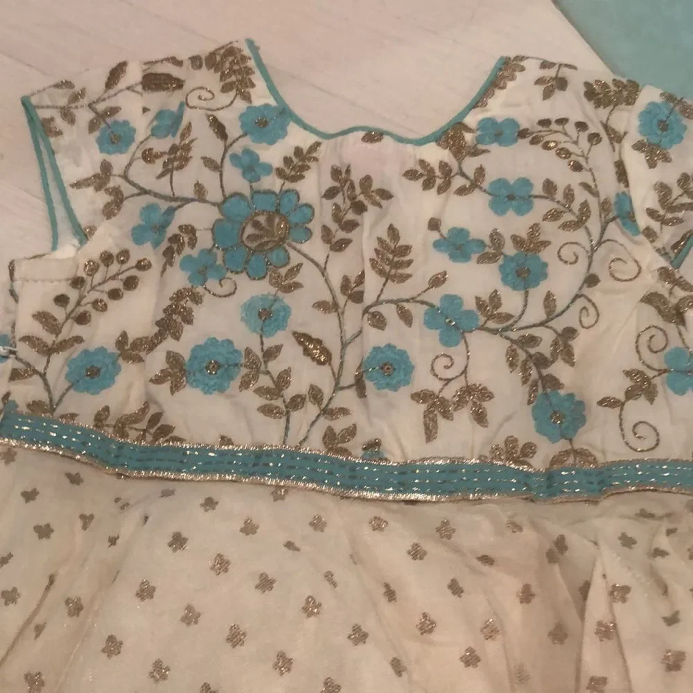 BIBA Girls Indian Ethnic Dress Dupatta Set 2-3Y Turquoise